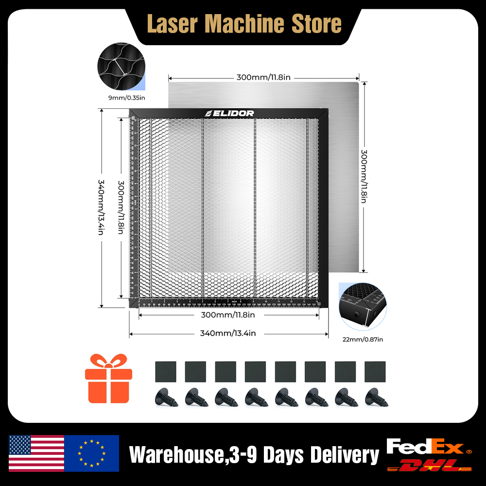 Honeycomb Laser Bed - ELIDOR Laser-Wabentisch 340x340mm für Diodenlaser-Gravur- und