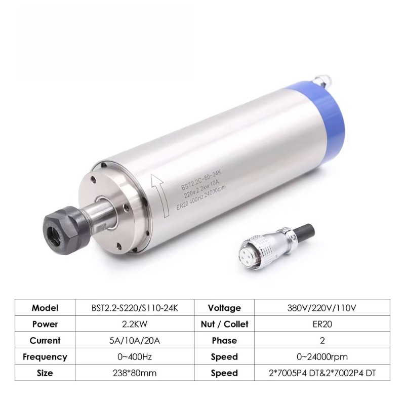 2,2 kW ER20 wassergekühlter Sp – Cnc Spindle Motor Bewertung und Preis